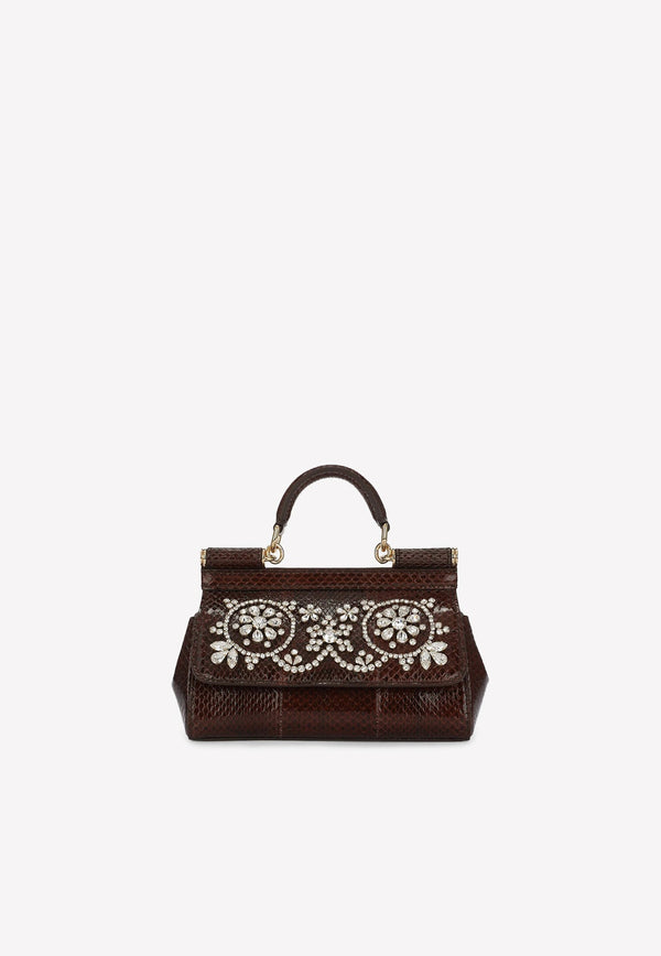 Small Sicily Crystal-Embellished Bag