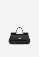 Elongated Sicily Top Handle Bag in Dauphine Leather