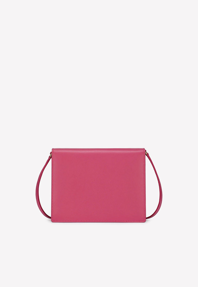 Logo Embossed Crossbody Bag in Calf Leather