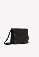 Logo Embossed Leather Shoulder Bag