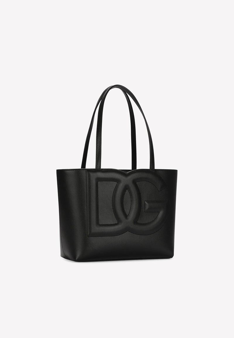 Small DG Embossed Tote Bag in Calf Leather