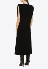 Midi Dress with Long Side Slit