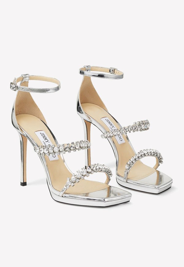 Bing 105 Metallic Sandals with Crystal Straps