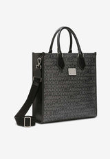 Medium Coated Logo Jacquard Tote Bag