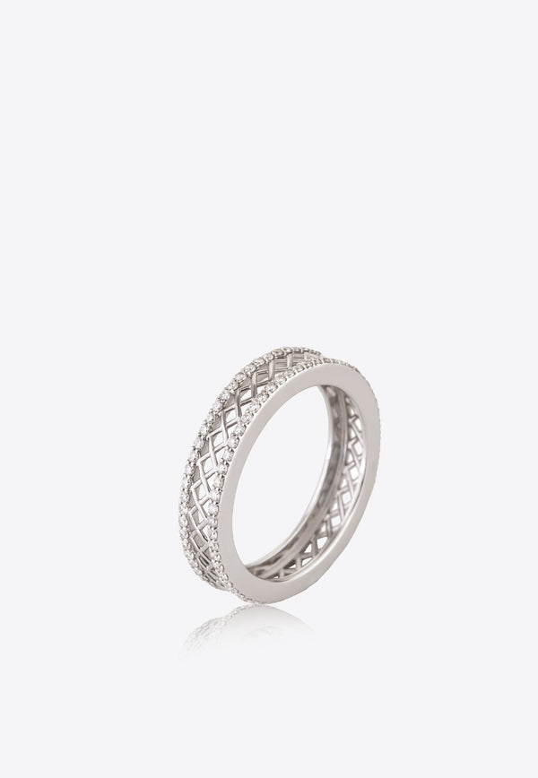 Corset Collection 18-karat White Gold Ring with White Diamonds