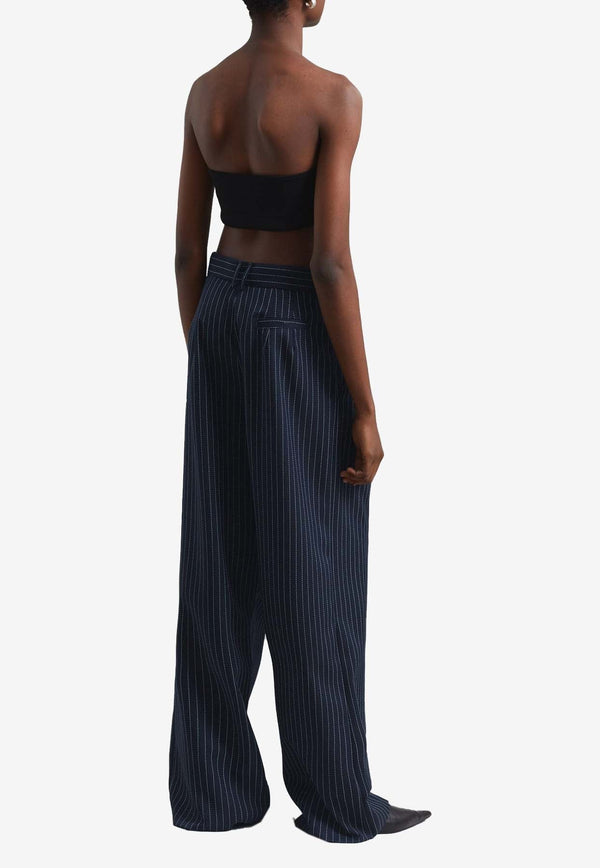 Ripley Wide-Leg Pinstripe Pants