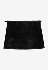 Voyou Denim Mini Wrap Skirt