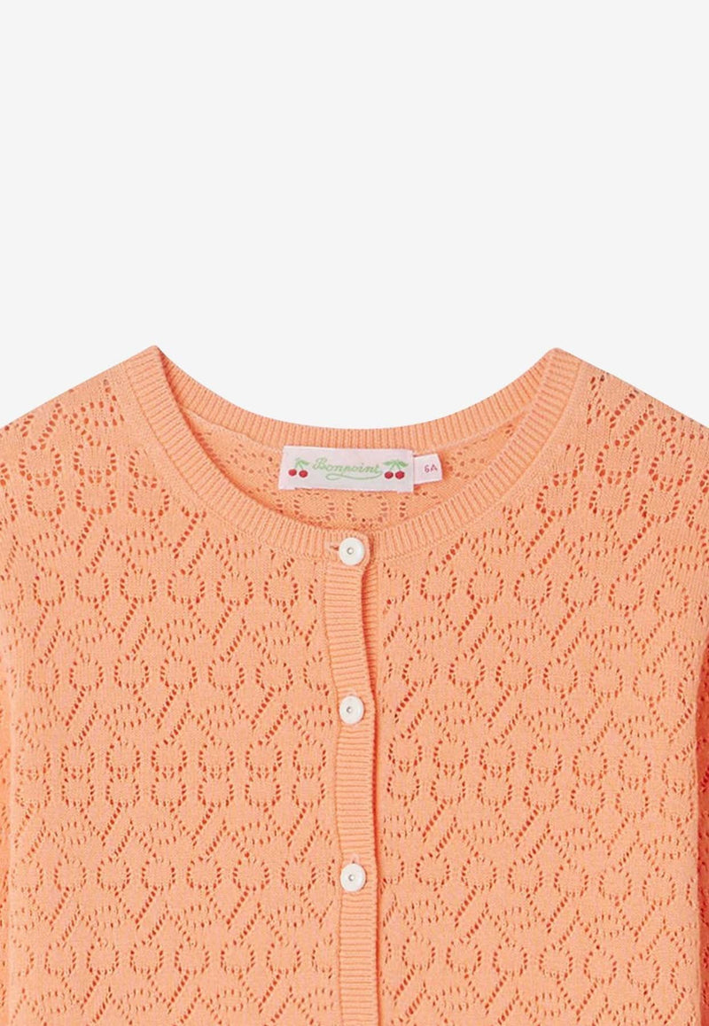 Baby Girls Cherry Openwork Cardigan