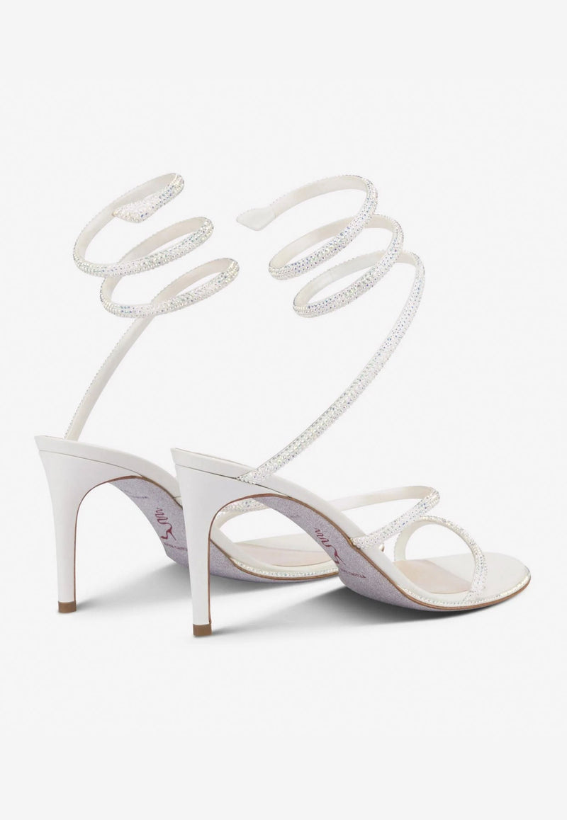 Cleo 80 Wraparound Satin Sandals