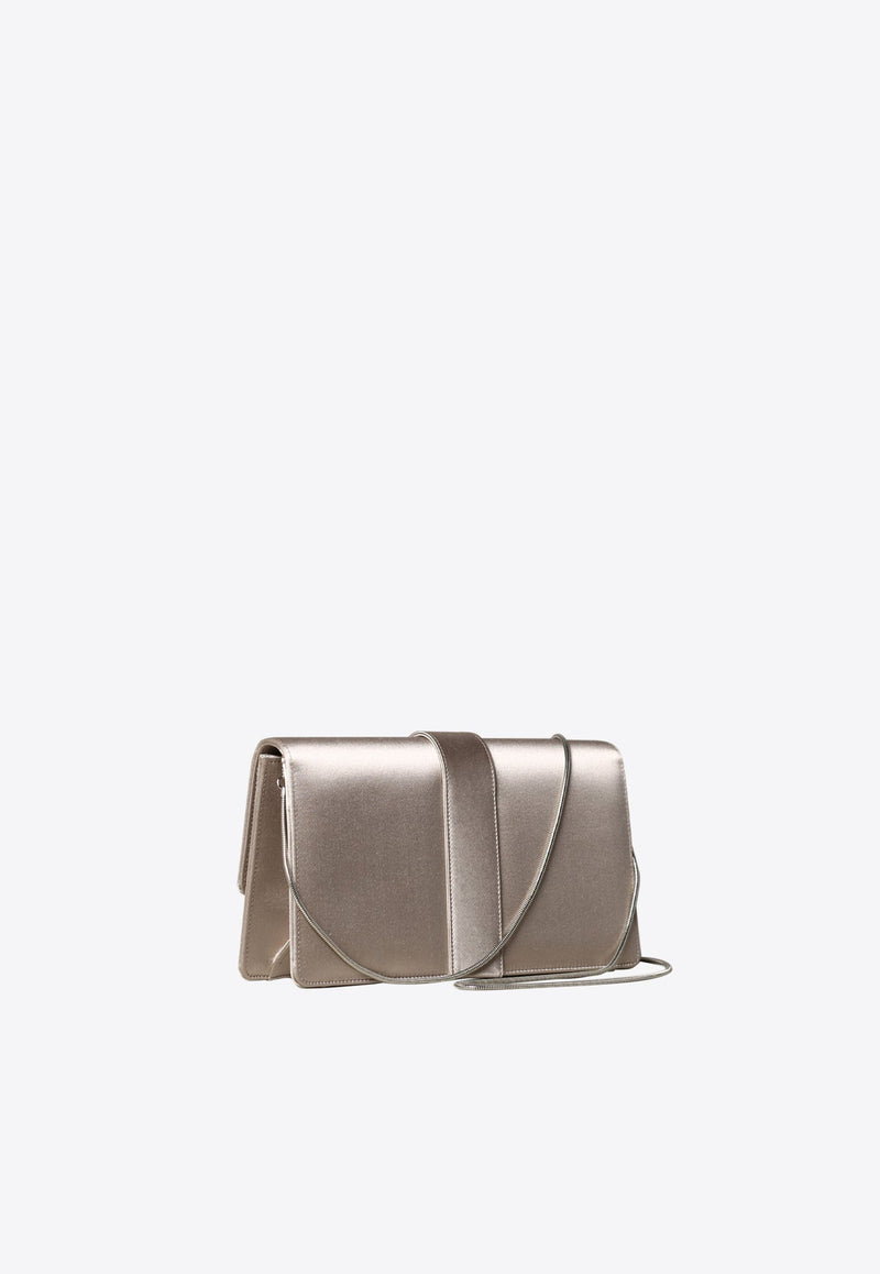 Capri Crystal Buckle Satin Clutch