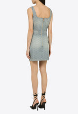 Monogram Jacquard Mini Denim Dress