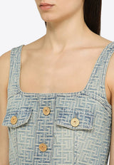 Monogram Jacquard Mini Denim Dress