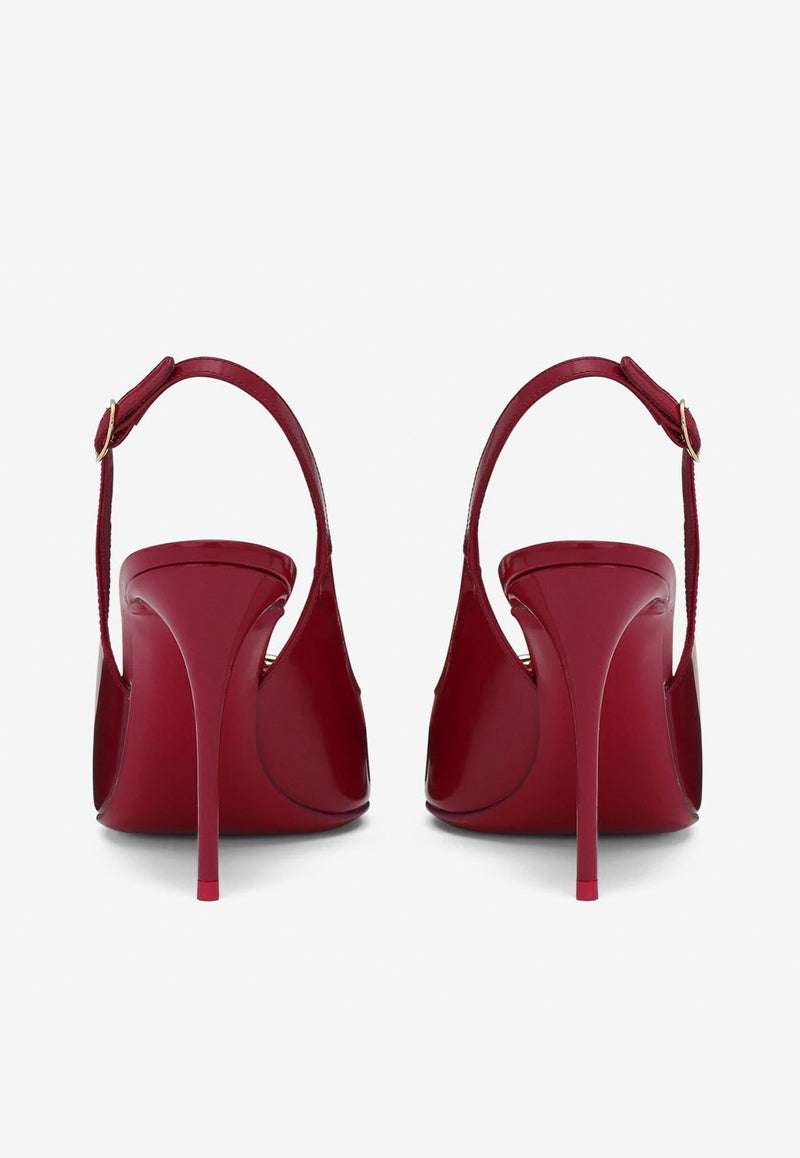 Lollo 90 Slingback Pumps in Polished Calfskin