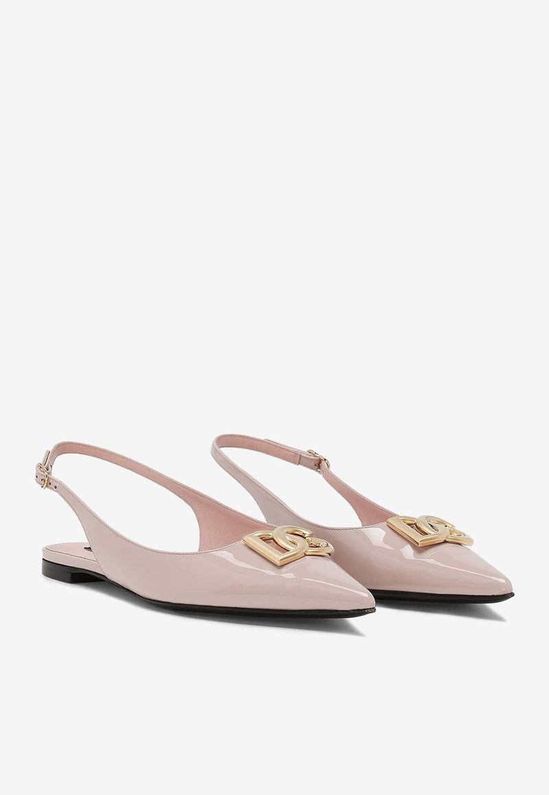 Logo-Plaque Slingback Flats