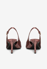 Lollo 60 Slingback Pumps in Python Leather