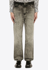 Degrade Washed-Out Straight-Leg Jeans