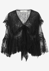 V-neck Silk Lace Top