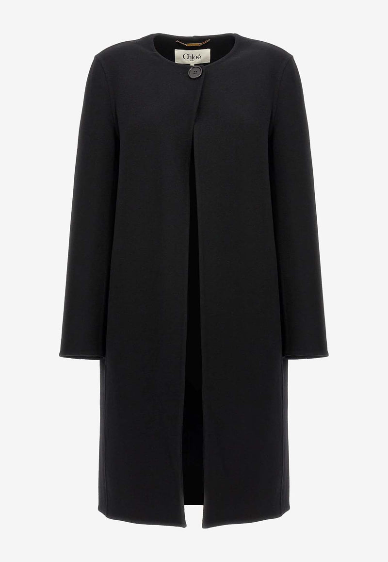 Wool-Blend Cape Coat