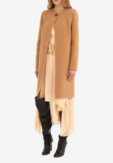 Wool-Blend Cape Coat