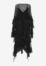 Semi-Sheer Ruffled Maxi Dress