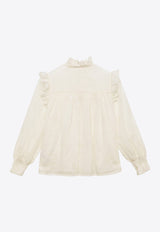 Girls Long-Sleeved Ruffled Shirt