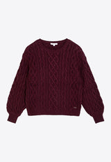 Girls Cable Knit Wool Sweater