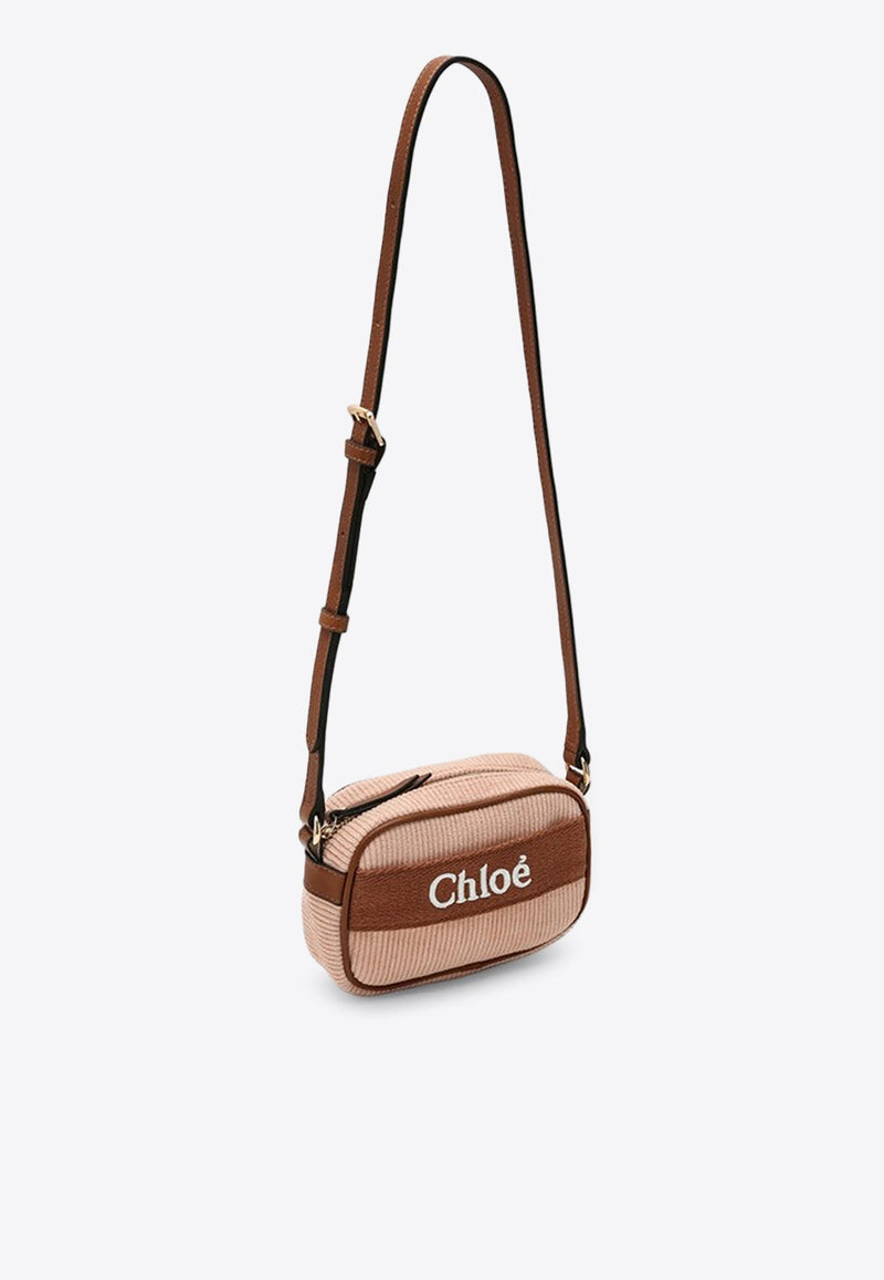 Ribbed Logo Shoulder Bag