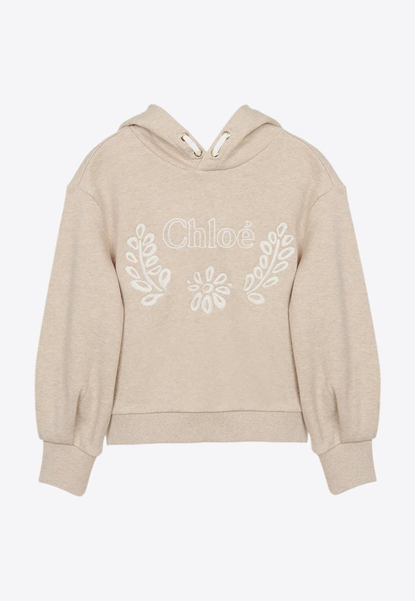 Girls Embroidered Hooded Sweatshirt