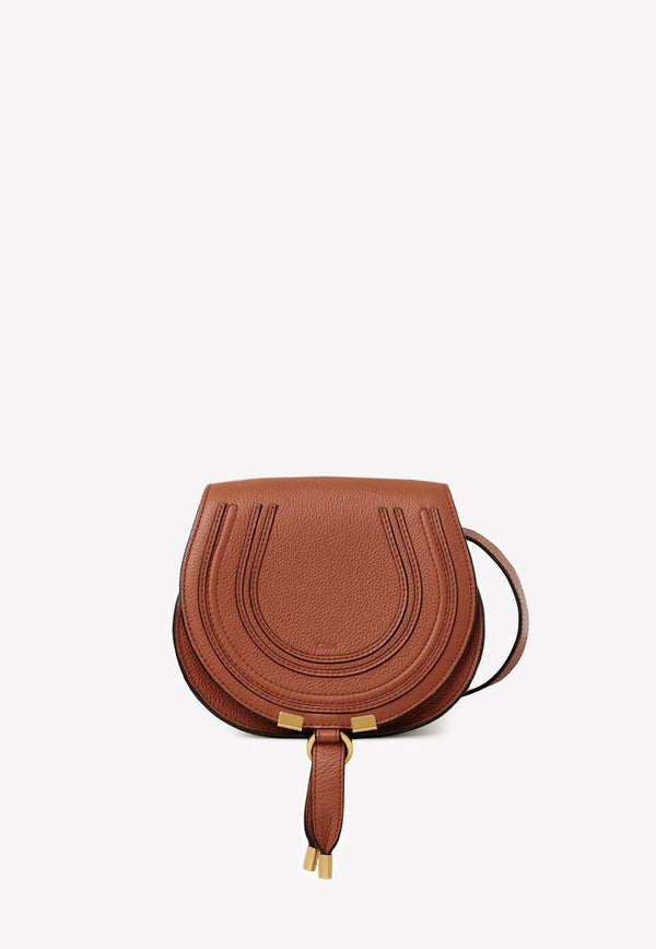 Small Marcie Saddle Bag in Grained Leather