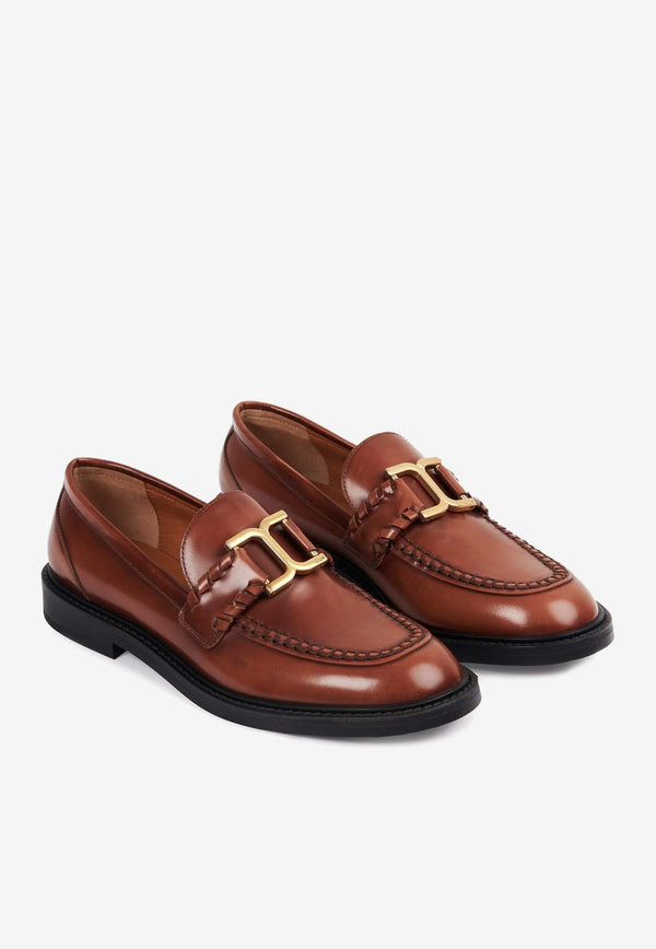 Marcie Logo Leather Loafers