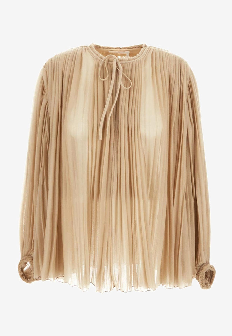 Pleated Wool Top