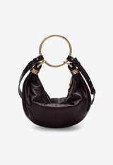 Small Bracelet Hobo Bag in Glossy Leather