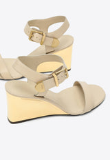 Rebecca 70 Calf Leather Wedge Sandals