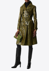 Ayers Print Leather Trench Coat