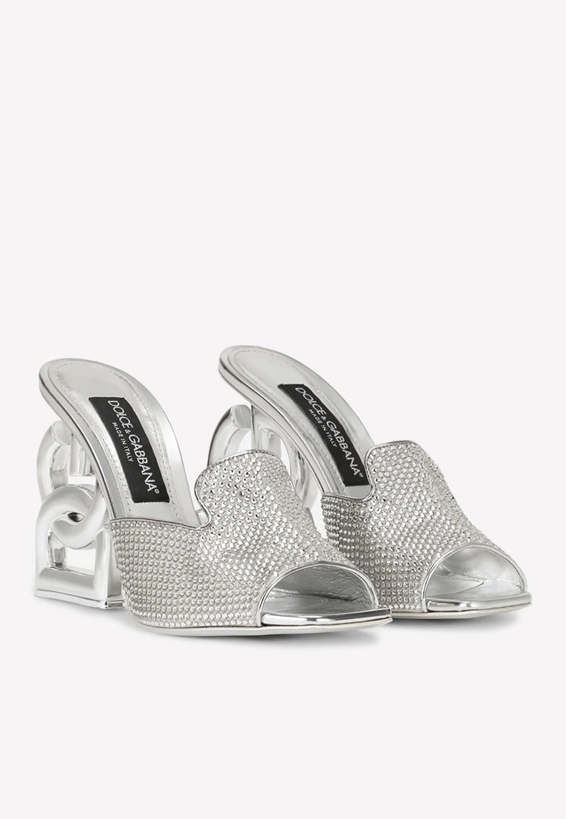 Keira 105 Crystal-Embellished Mules in Satin