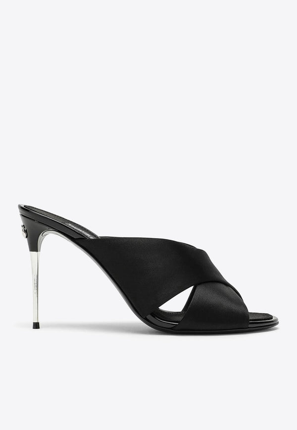 Keira 85 Crossover Strap Satin Mules