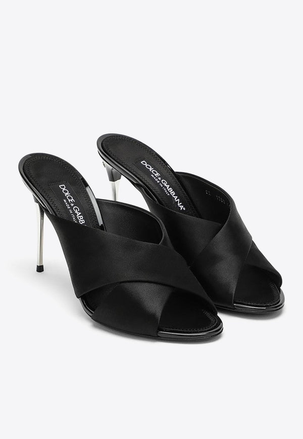 Keira 85 Crossover Strap Satin Mules