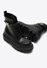 DG Logo Leather Lace-Up Boots