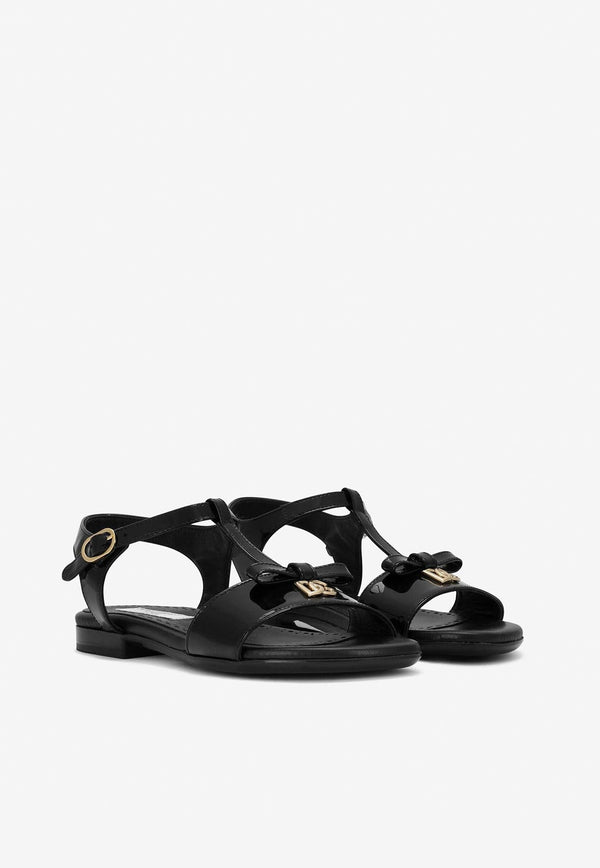 Girls Logo-Plaque Sandals