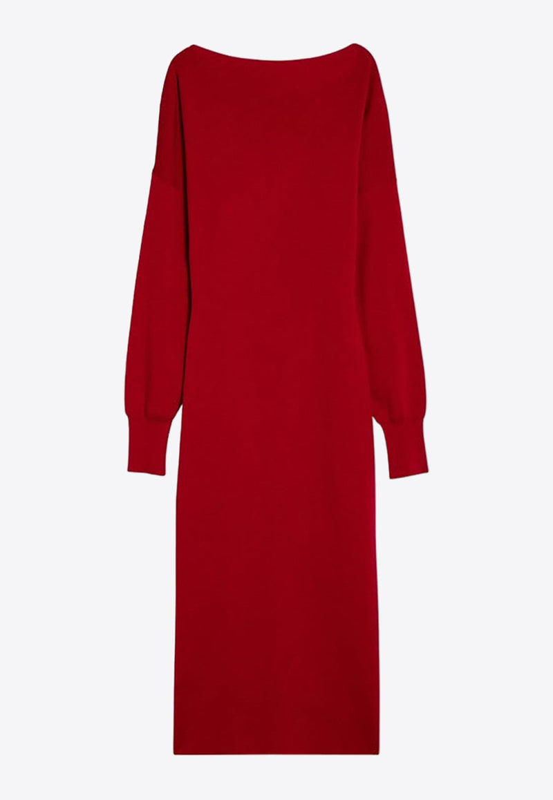 Wool-Blend Ribbed Midi Dress