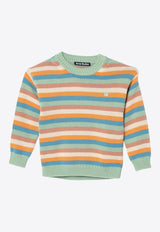 Boys Face Patch Striped Sweater