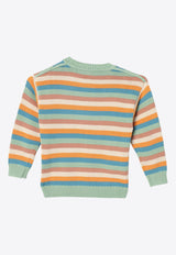 Boys Face Patch Striped Sweater