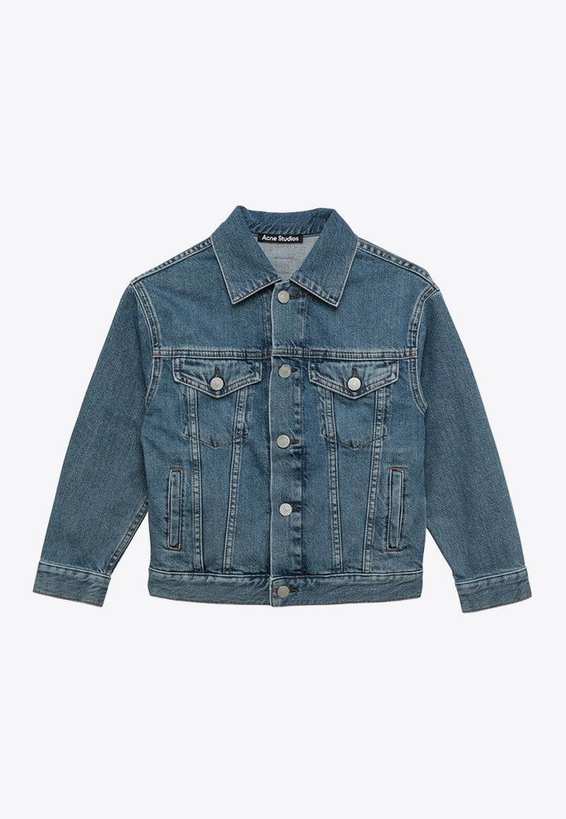 Girls Buttoned Denim Jacket