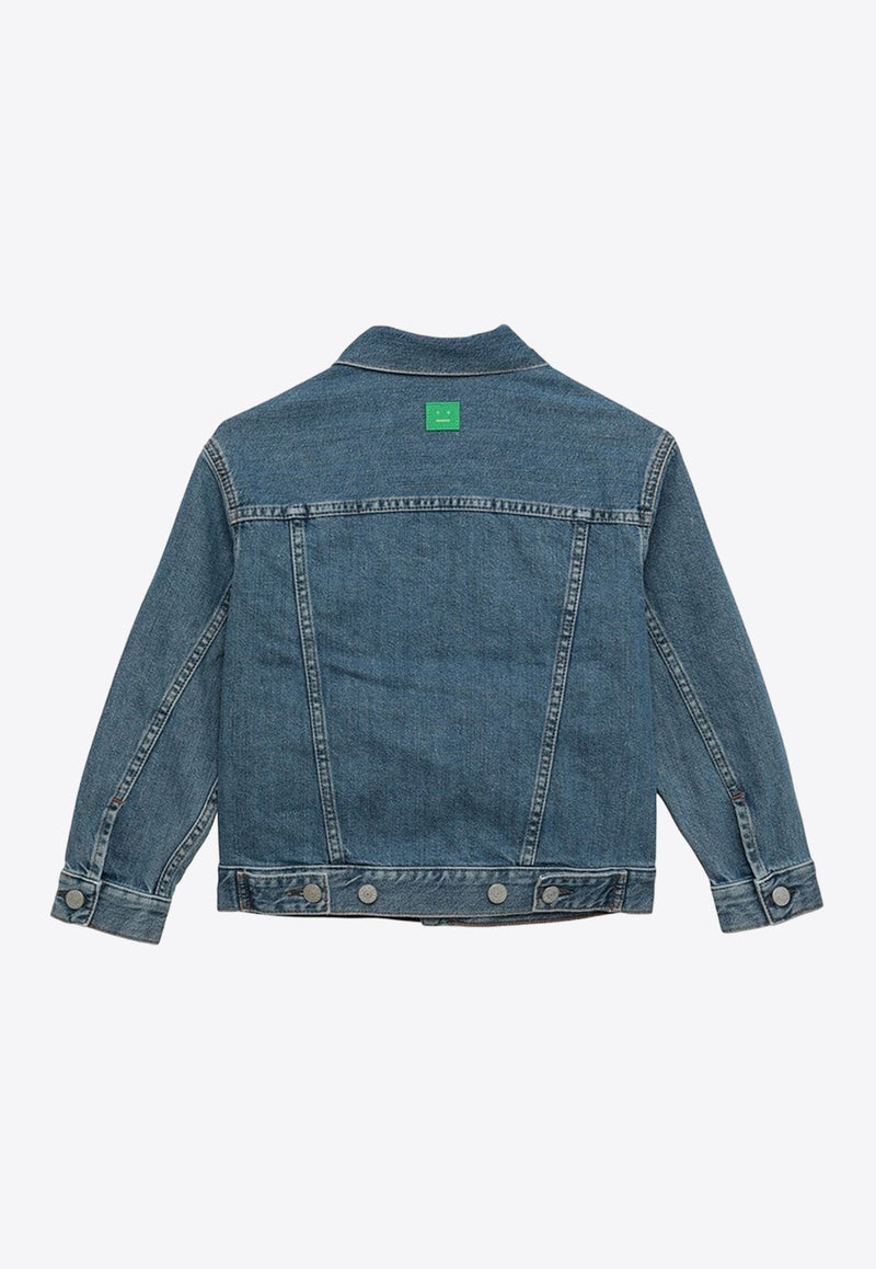 Girls Buttoned Denim Jacket