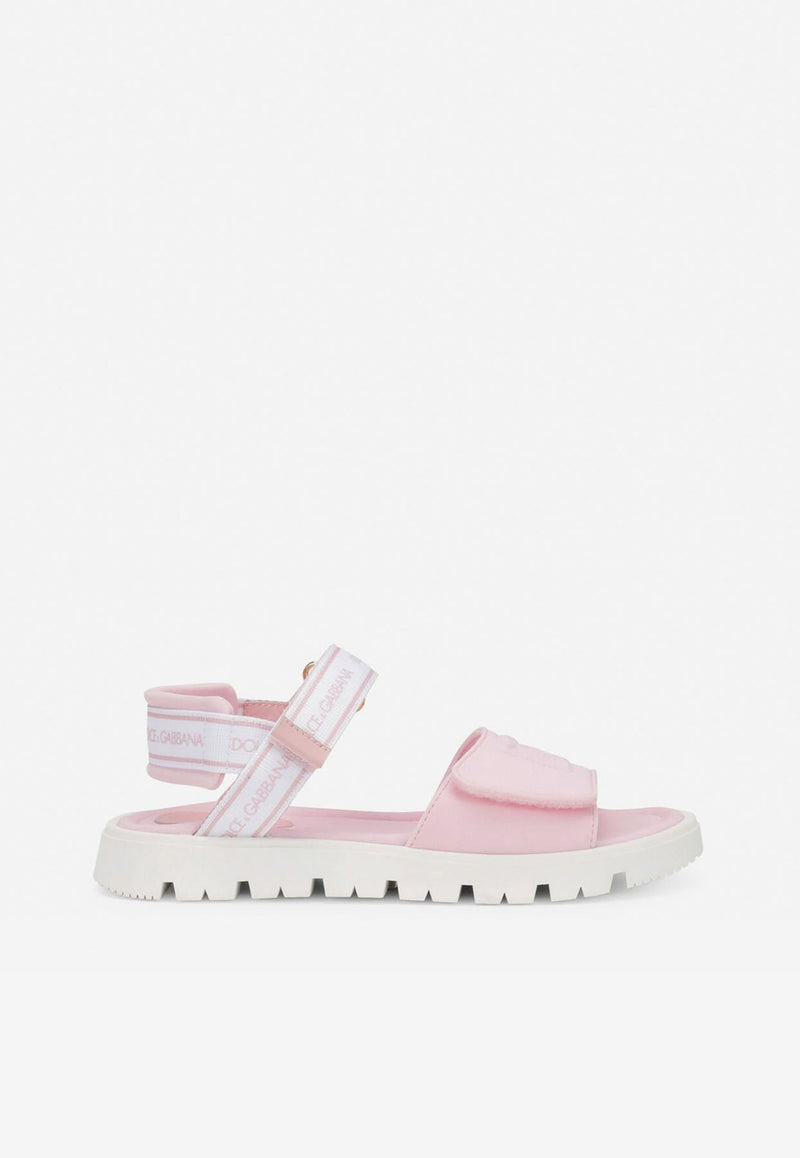 Girls DG Logo Sandals in Tech Fabric