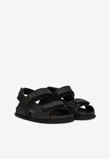 Boys Logo-Plaque Double-Strap Sandals