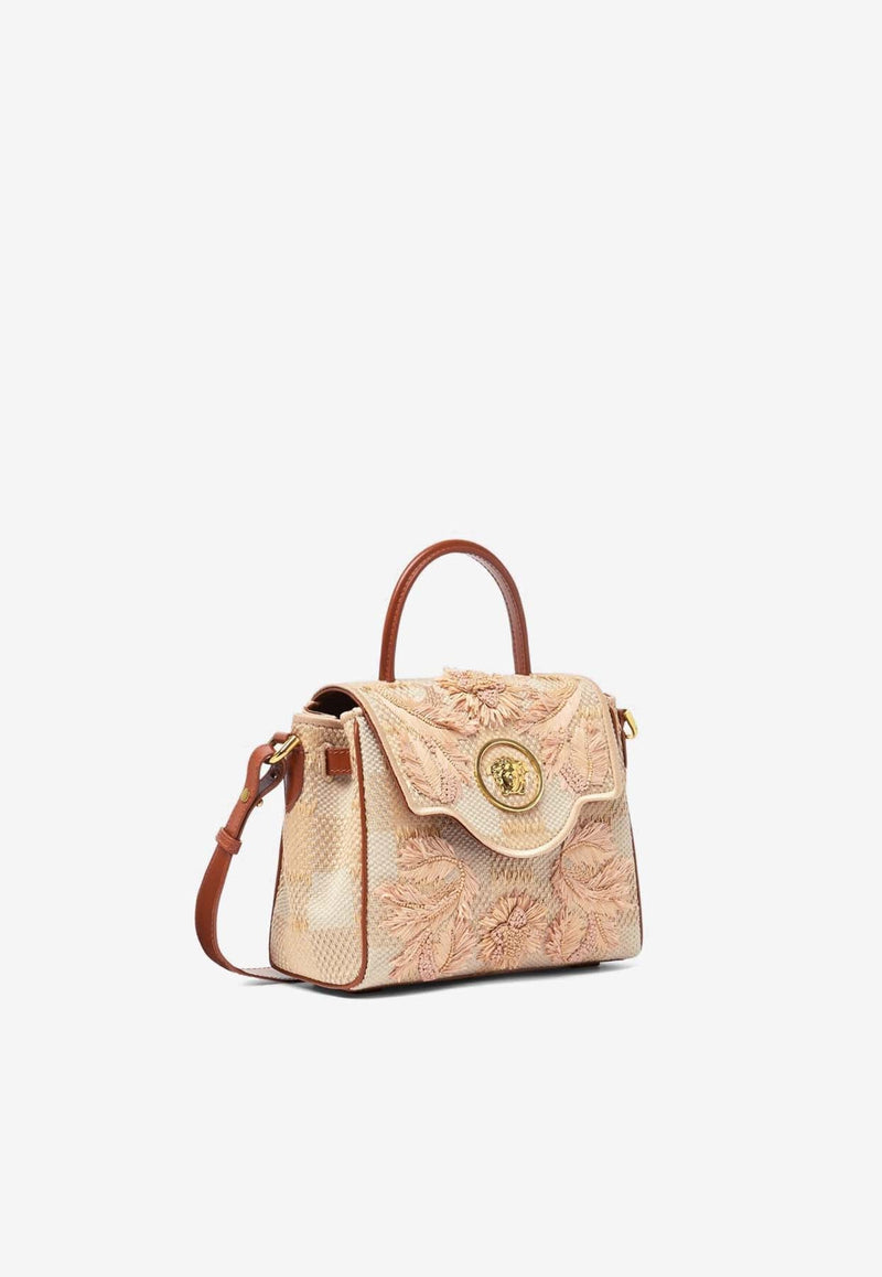 Small La Medusa Raffia Handbag