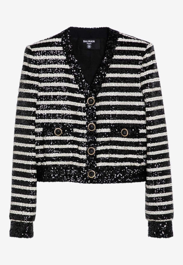 Sequined Stripe Blazer