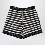 Sequined Stripe Mini Shorts