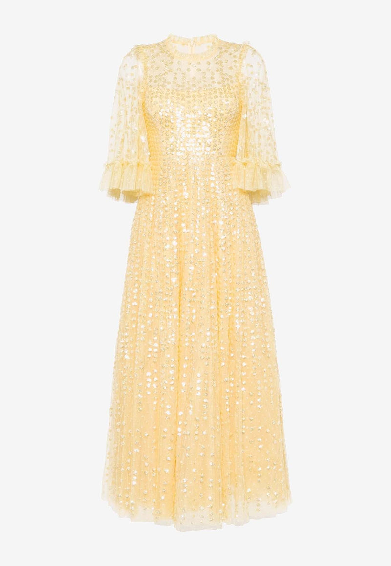 Raindrop Sequins-Embellished Gown